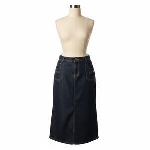 Passport Dark Blue Denim Midi Skirt